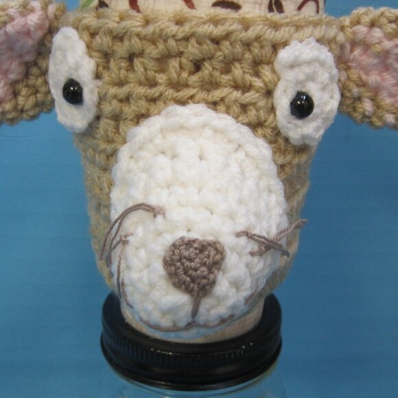 Chihuahua Mix Puppy Dog Crochet  Handmade Cup Cozy Holder Gifts by Bren - Picture 2 of 5